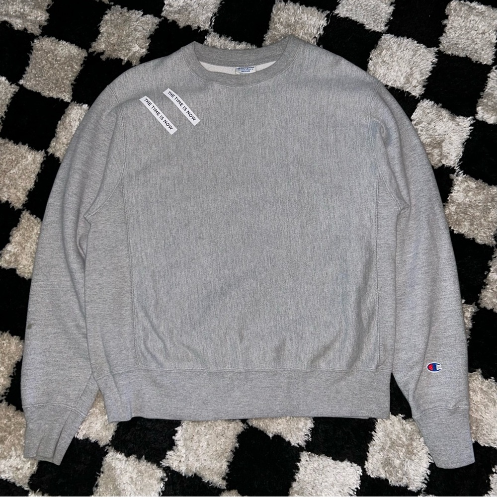 Vintage Champion Reverse Weave Grey Medium Sweatshirt The Time Is Now Gateway M